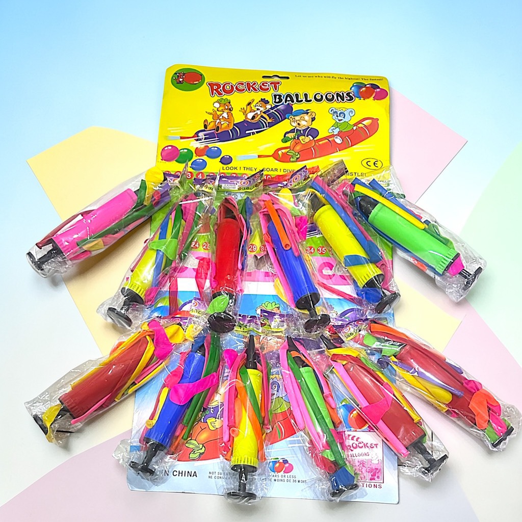 Set bóng bay nhiều màu sắc kèm bơm