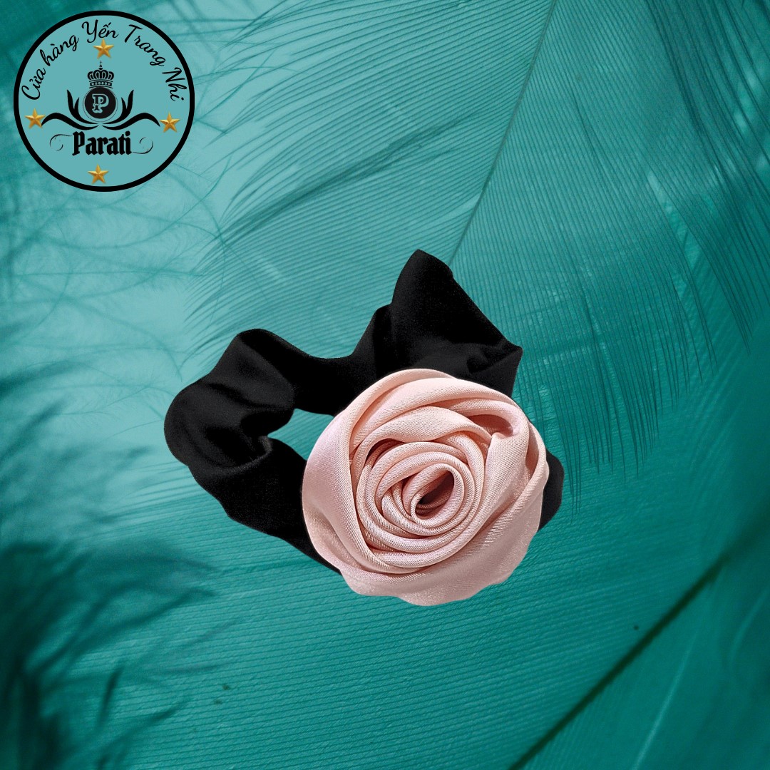 14.4 Dây cột tóc vải hoa hồng