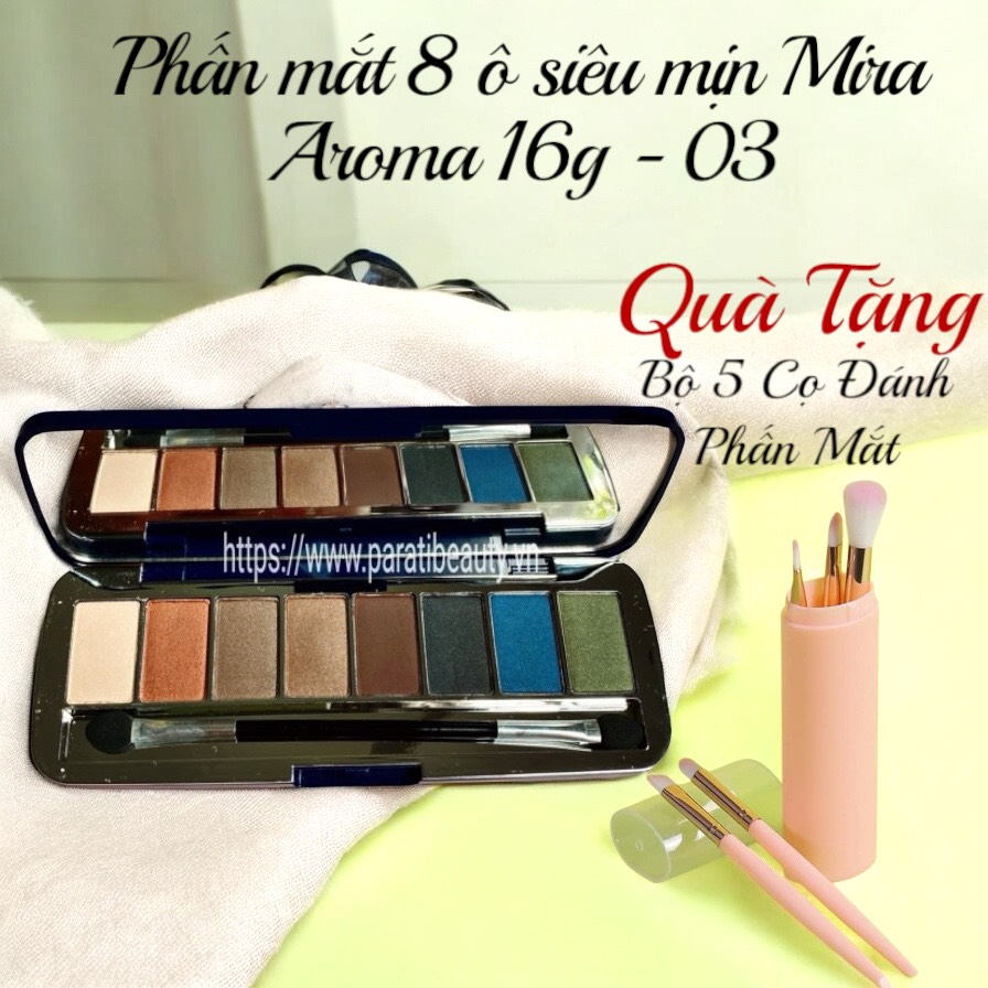 Phấn Mắt Mira Aroma Siêu Mịn 8 Ô 16g