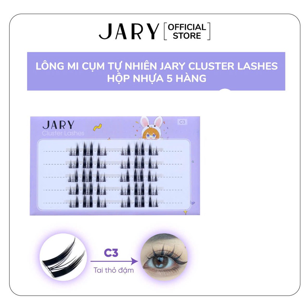 14.7.Lông mi cụm tự nhiên JARY Cluster Lashes hộp nhựa 5 hàng