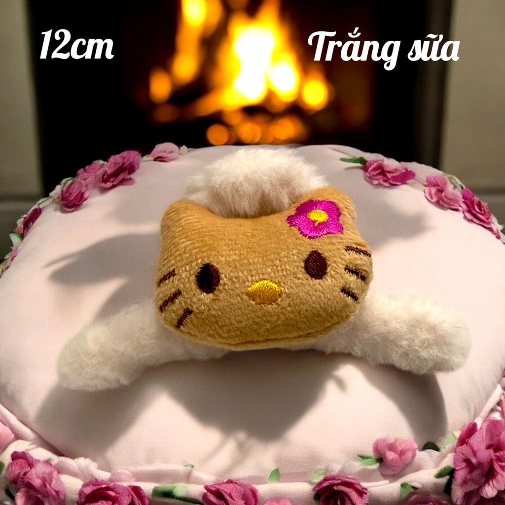 T6. Kẹp tóc càng cua lông mèo Hello Kitty dễ thương 12cm