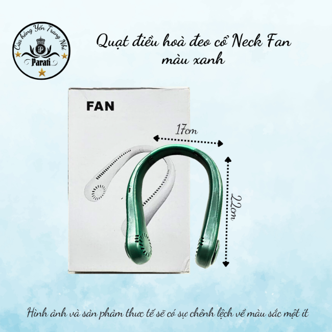 Quạt điều hoà đeo cổ Neck Fan màu xanh