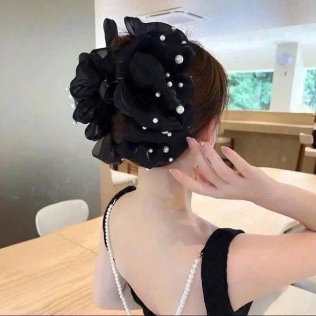 Kẹp tóc voan ngọc 13cm