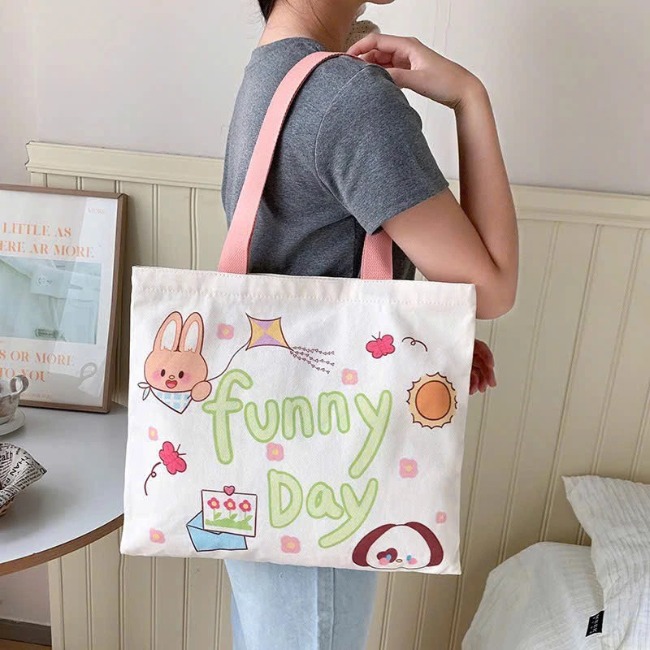 Túi vải canvas 1 lớp có khóa 40x34cm