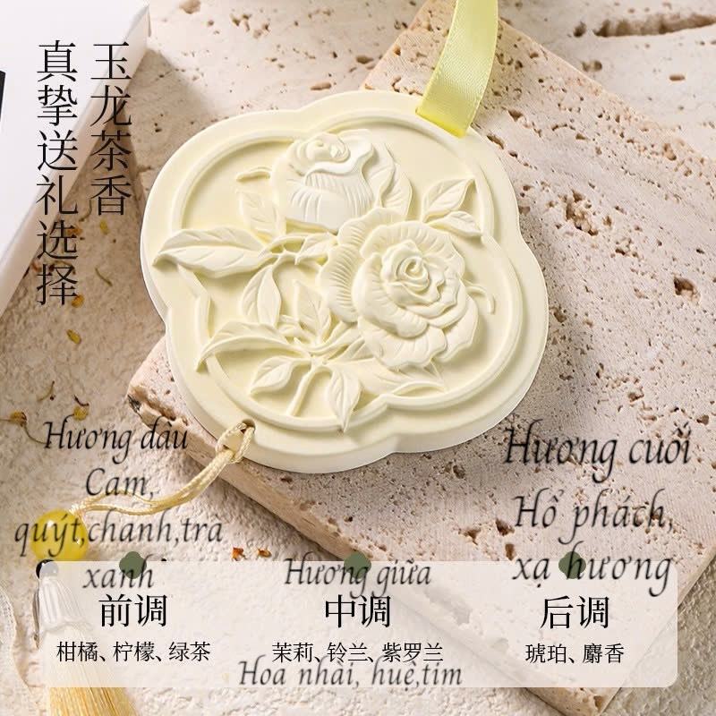 Sáp thơm dạng thạch cao treo tủ quần áo, xe, phòng hình hoa hồng