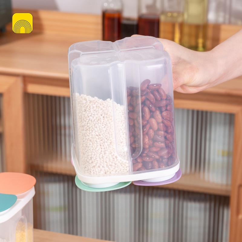 S.4 Hộp đựng ngũ cốc 4 ngăn Hoa 1,5L (15x12x13cm)