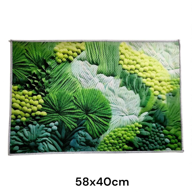 Thảm chân vải chữ nhật hoa 3D