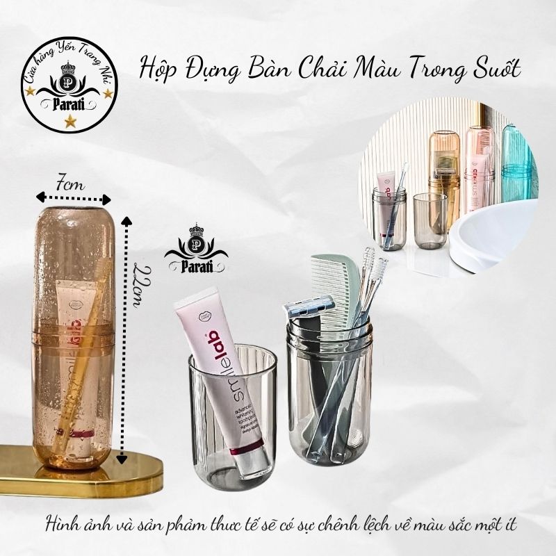 Hộp Đựng Bàn Chải Màu Trong Suốt