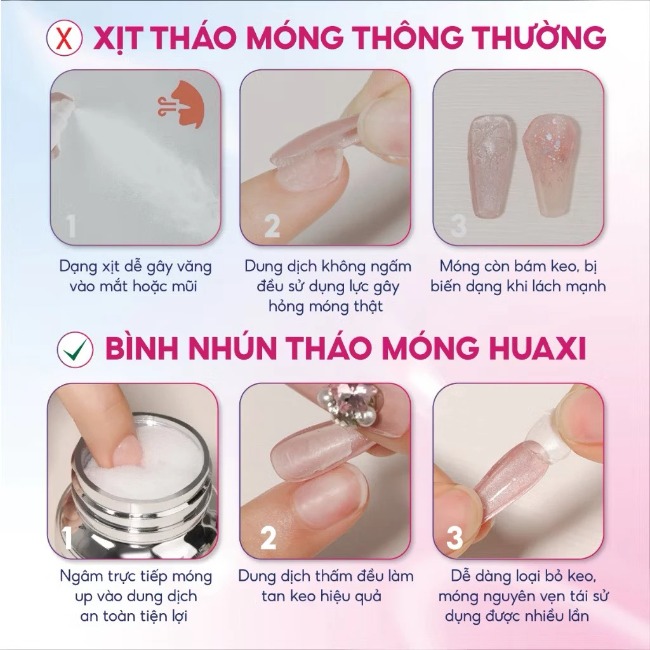 Dung dịch tháo móng Huaxi 80ml chính hãng