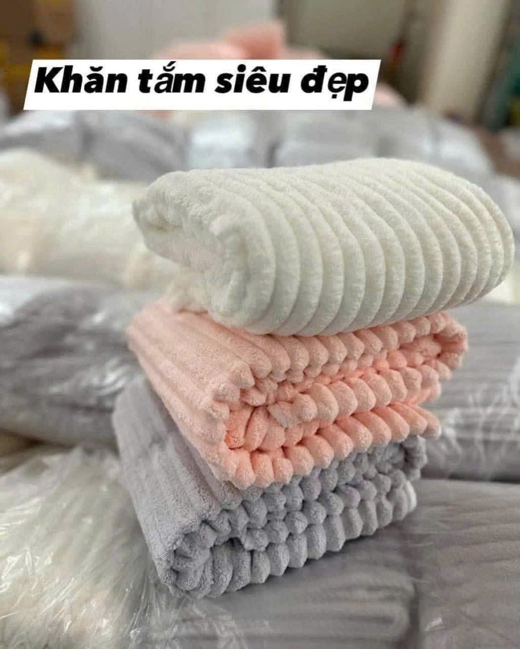 Khăn Tắm SÓNG NƯỚC Thấm Hút Nước 140Cm