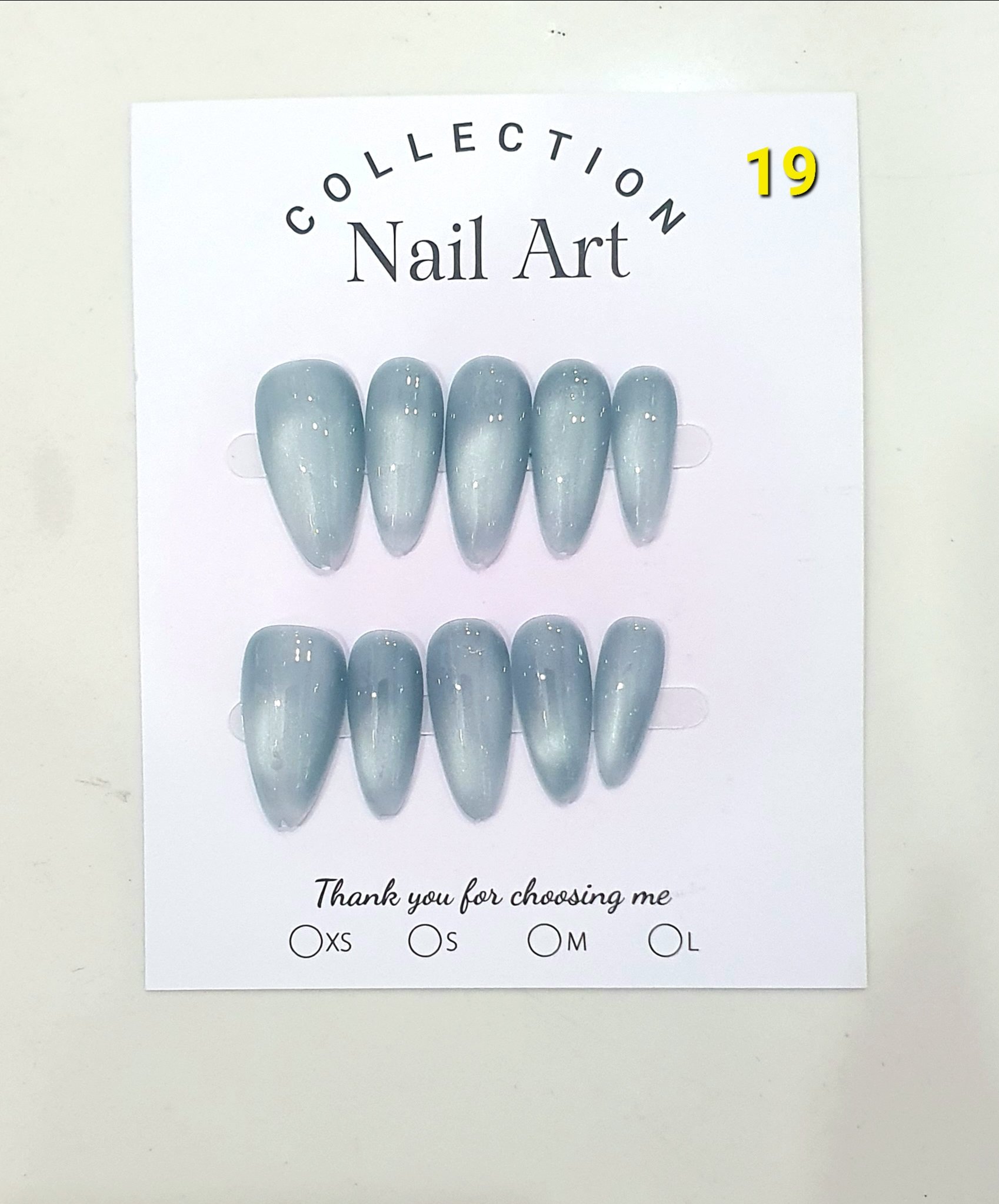 H03. Set 10 móng tay giả mắt mèo kèm keo và giũa móng