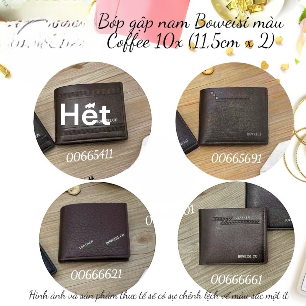 HLK Bóp gập dành cho nam Boweisi 10x (11,5cm x 2)