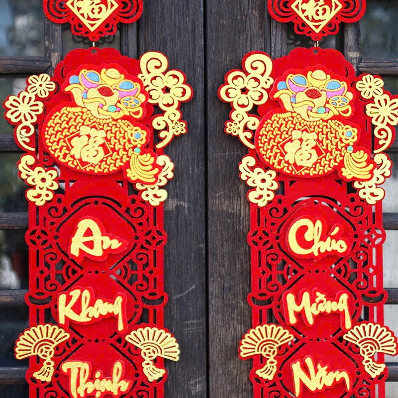 Bịch 2 Câu Đối T.ú.i T.i.ề.n Nhung Đỏ