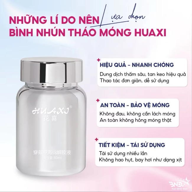 Dung dịch tháo móng Huaxi 80ml chính hãng