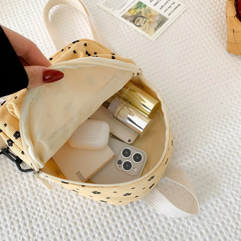 Balo vải nhung họa tiết hoa nhí 19*22*8cm