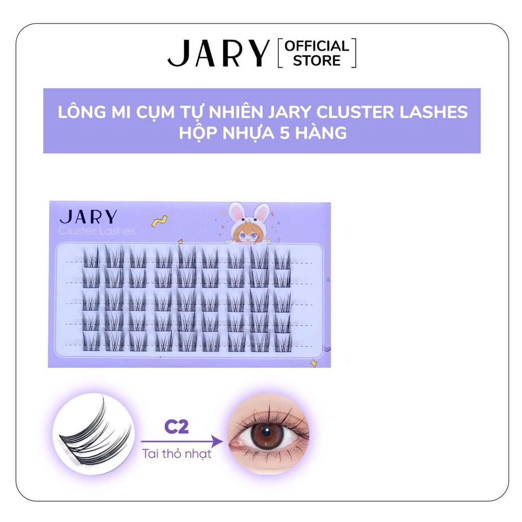 14.7.Lông mi cụm tự nhiên JARY Cluster Lashes hộp nhựa 5 hàng
