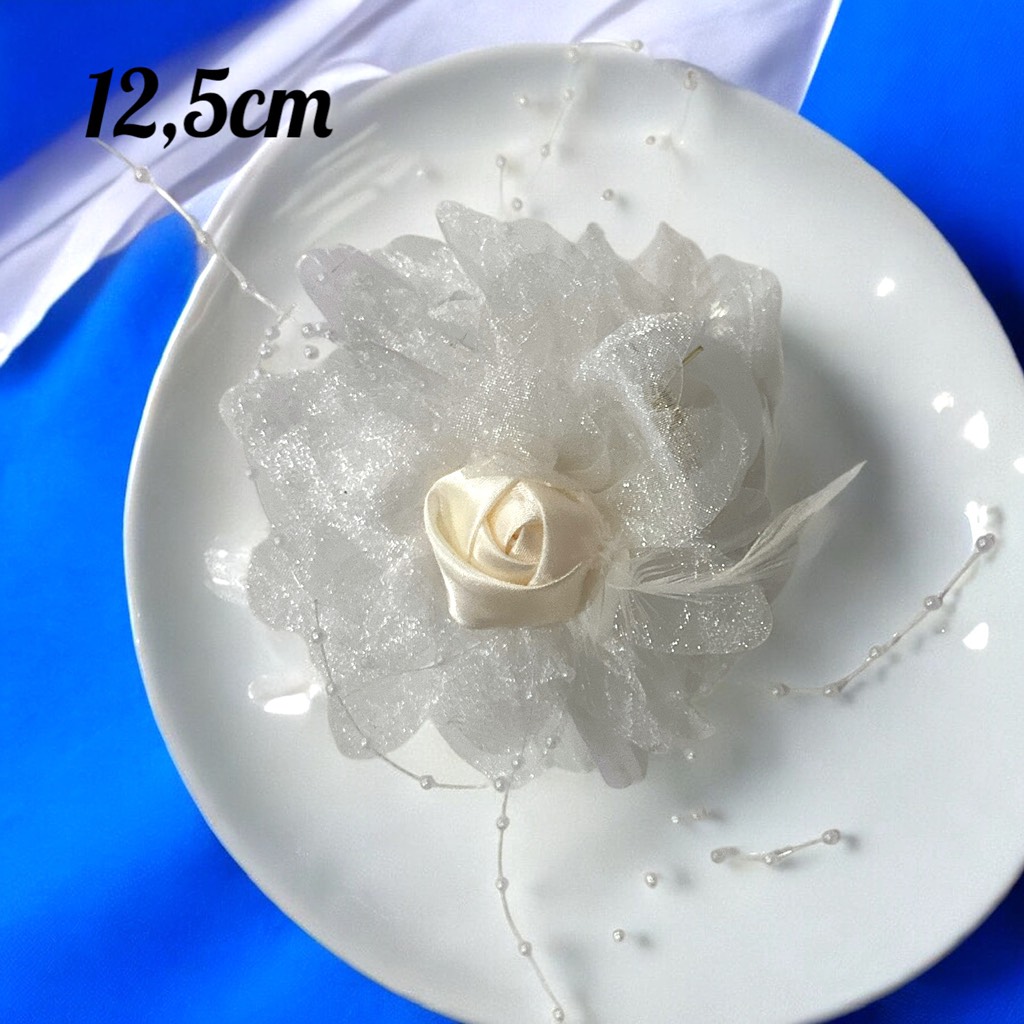 Kẹp tóc hoa hạt tua rua 12,5 cm