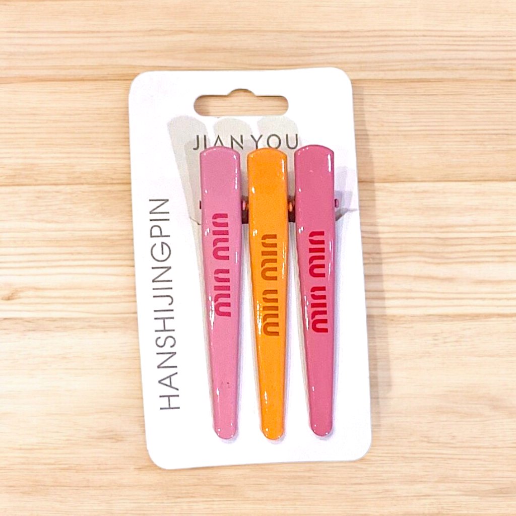 13.1 Sét 3 kẹp mỏ vịt nhiều màu 8cm