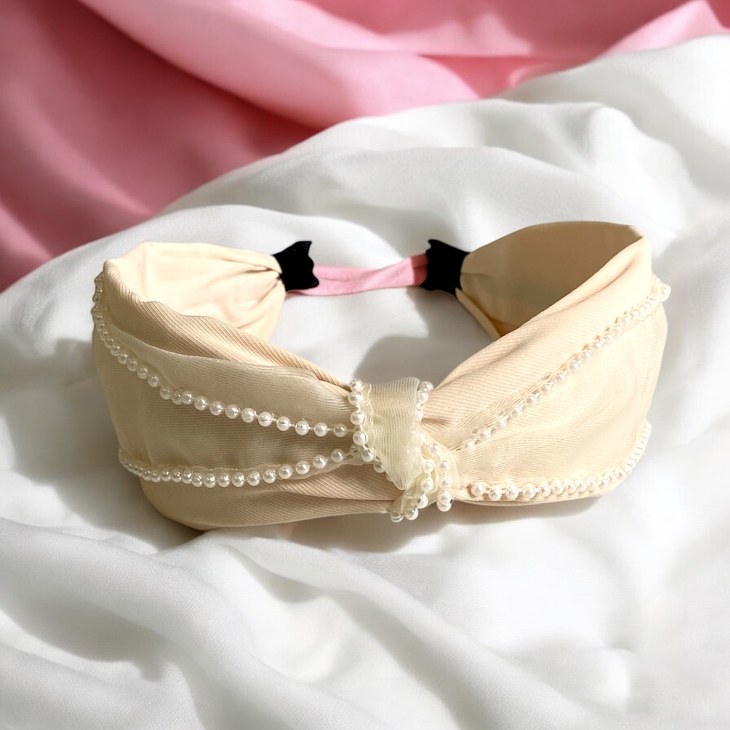 Bờm/Turban Nơ Ngọc Trai Nhiều Màu