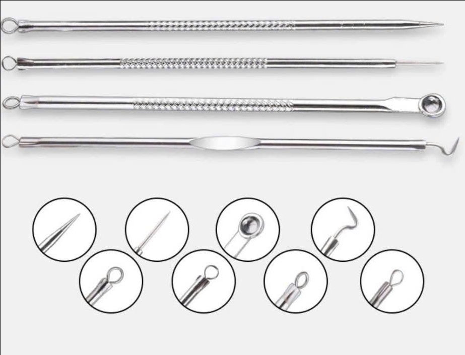 Bộ dụng cụ nặn mụn 4 chi tiết loại bỏ mụn trứng cá và mụn đầu đen dẽ dàng