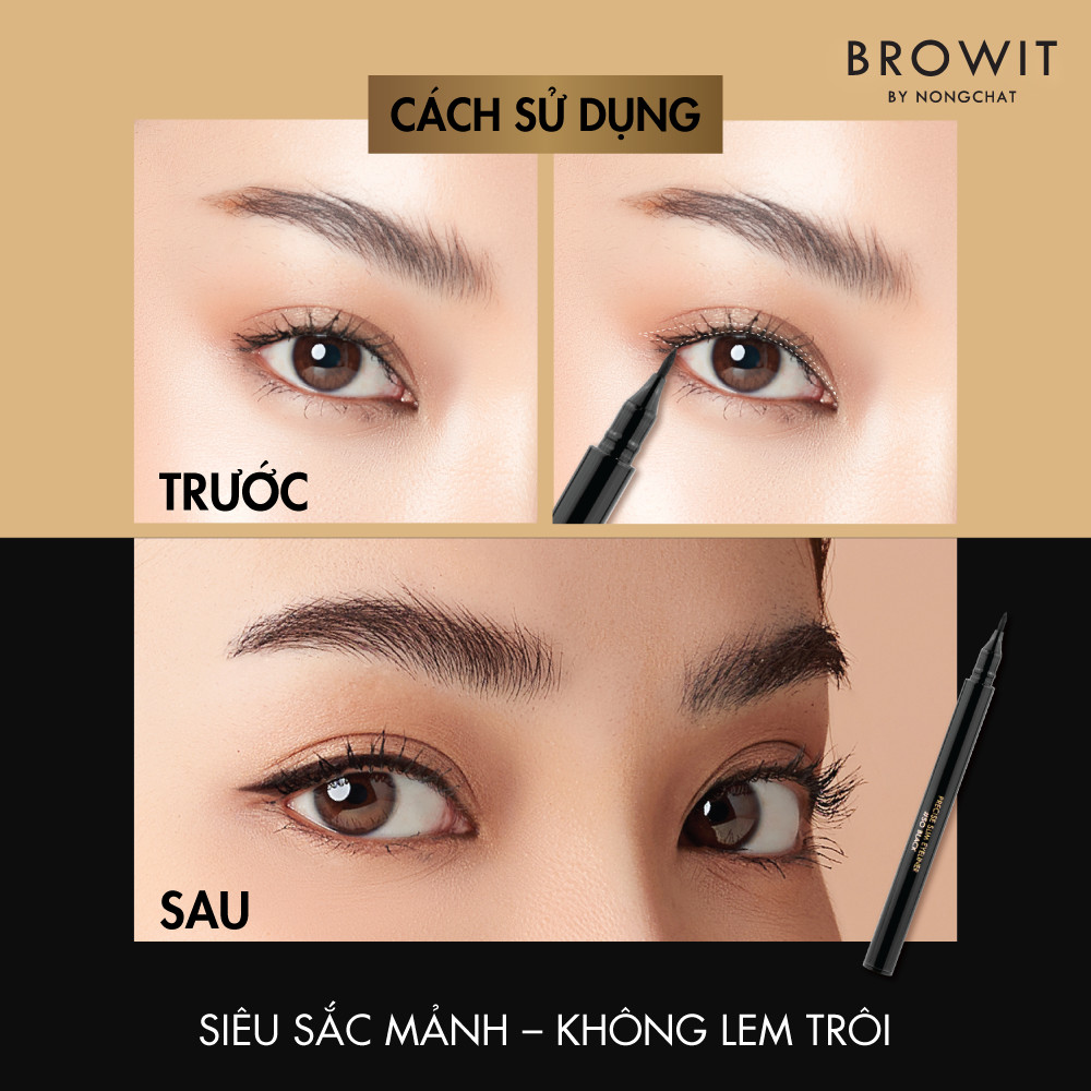 Kẻ Mày + Mí Mắt Không Lem Browit Slim Eyeliner And Eyebrow Exclusive  2in1