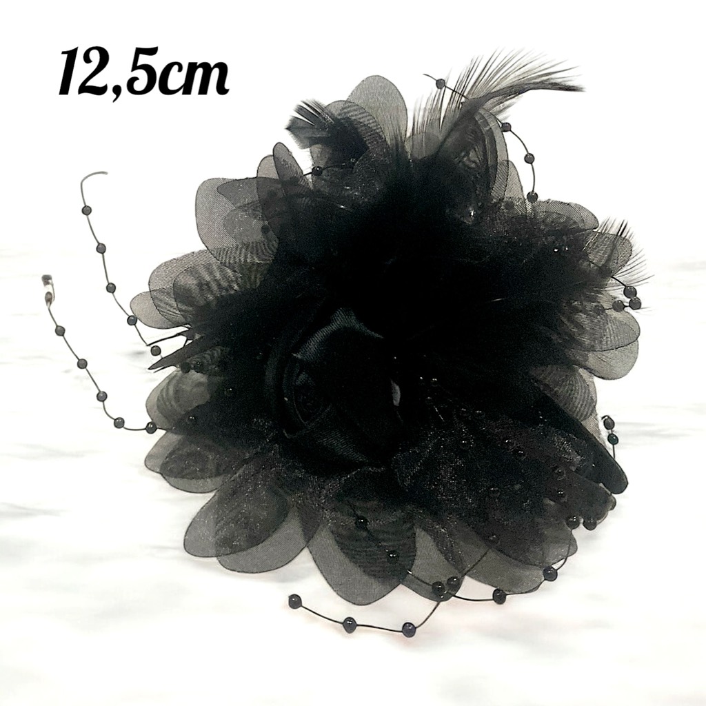 Kẹp tóc hoa hạt tua rua 12,5 cm