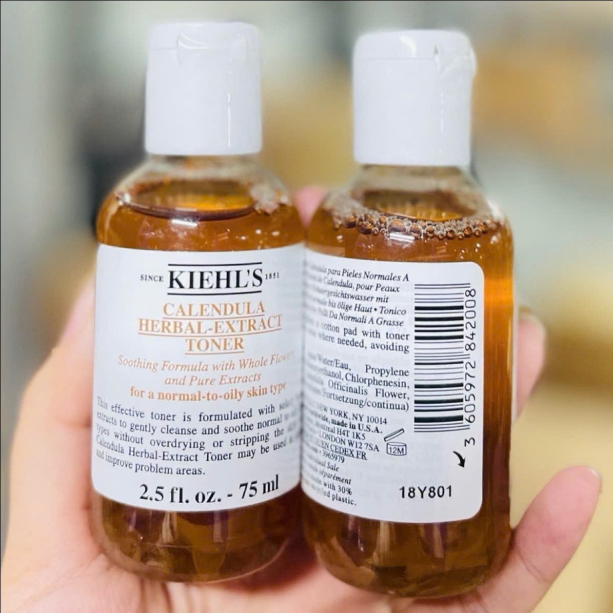 Nước Hoa Hồng, Hoa Cúc Kiểm Soát  Dầu, Cân Bằng pH Kiehl's Calendula Herbal Extract Toner Alcohol Free40ml
