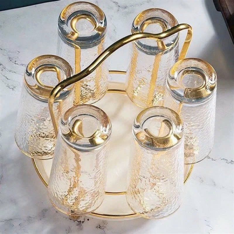 Khay Úp Ly Cốc Kim Loại Tròn Sang Trọng