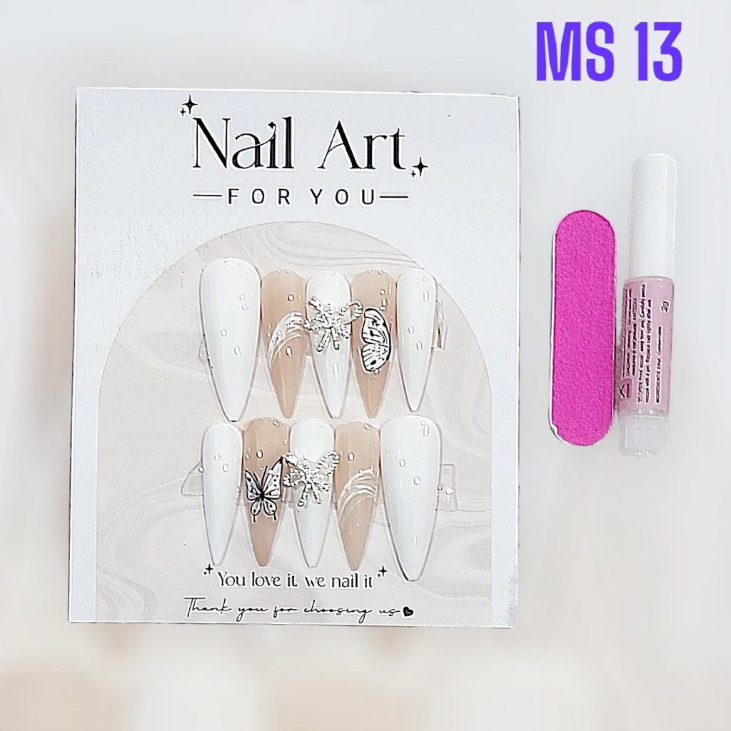 Bộ 10 m.óng ta.y gi.ả nhọn mẫu mới kèm keo dán