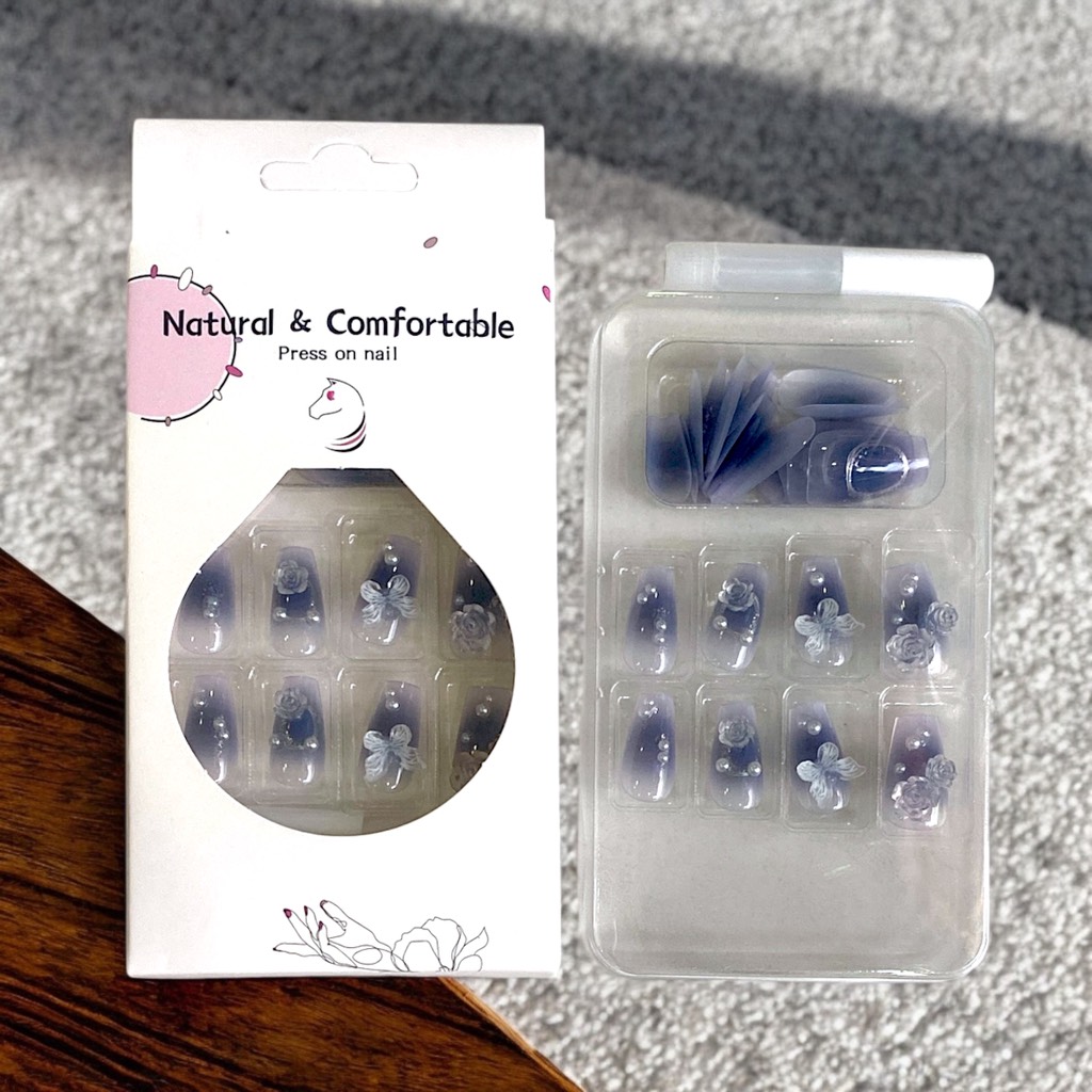 Set 24 móng đính đá kiểu keo