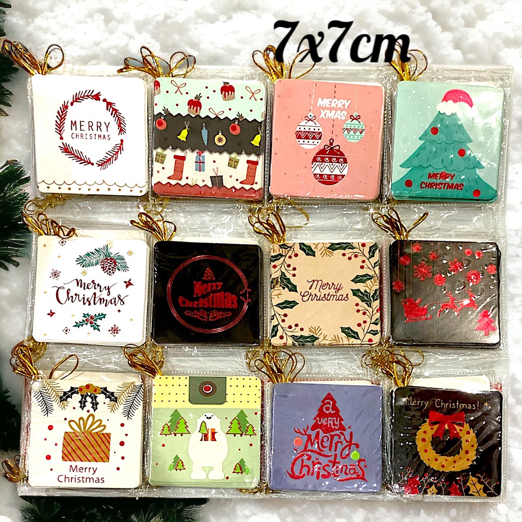 Sét 3 thiệp Noel trang trí 7x7cm