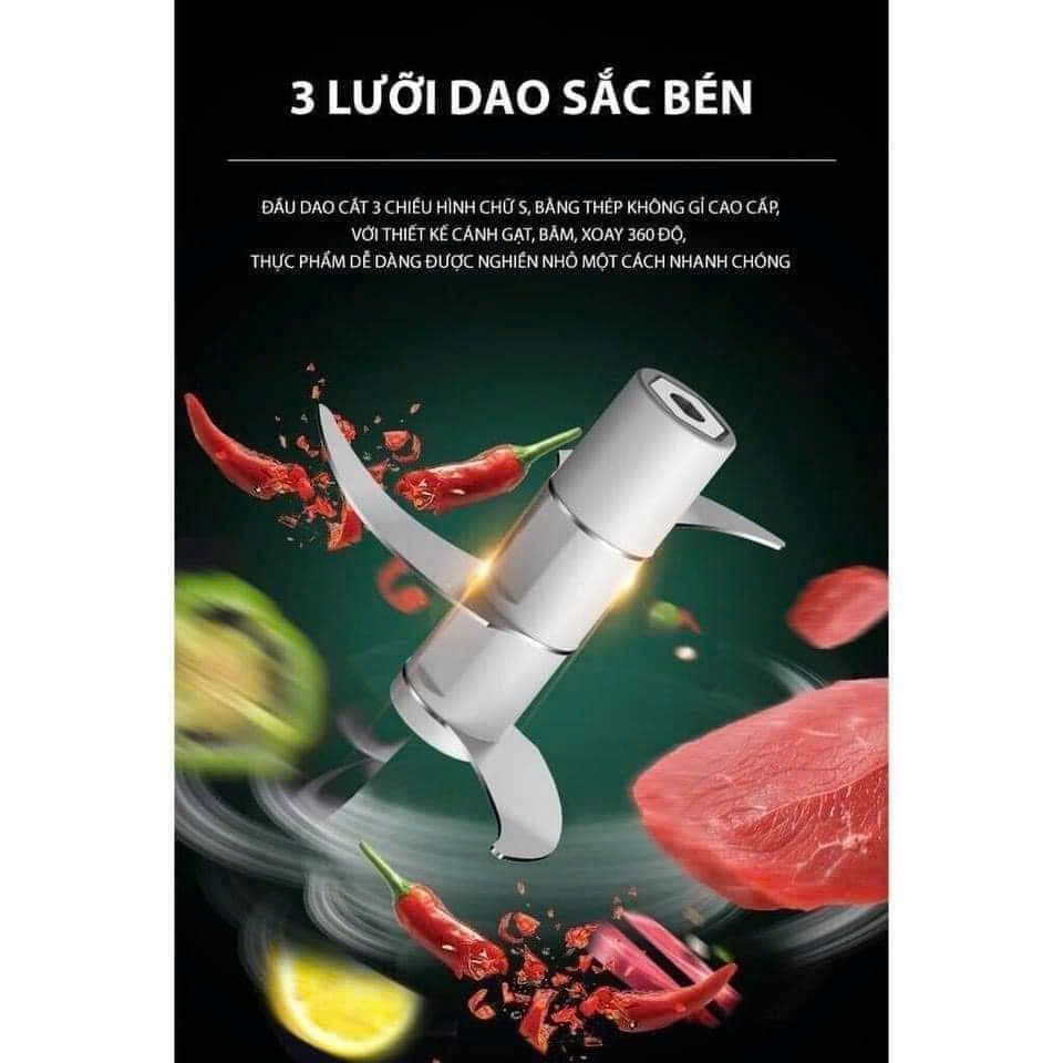 Dụng cụ xay tỏi dây sạc USB 250ml