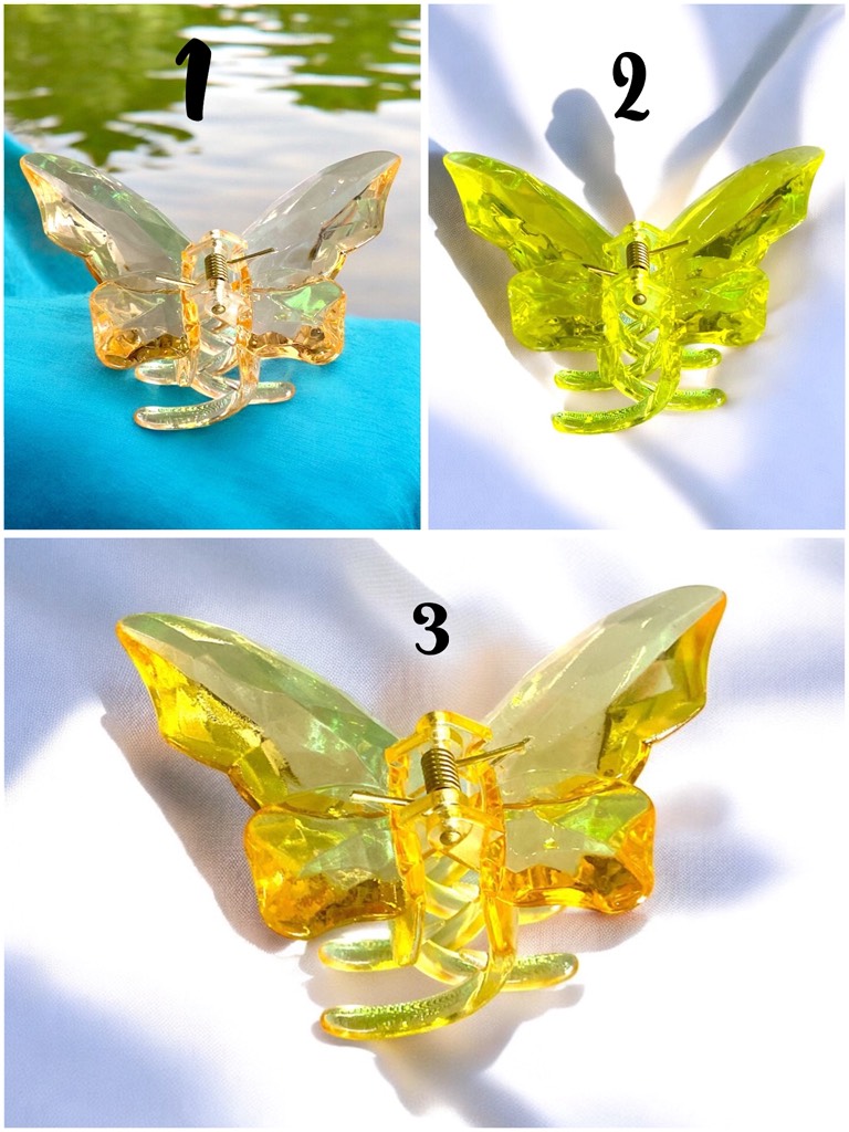 15.8 Kẹp tóc cang cua hình bướm trong suốt 9,5cm (4,5cm) x 5cm x 4cm