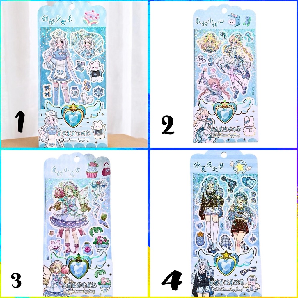 Sticker kim tuyến hình cô gái China
