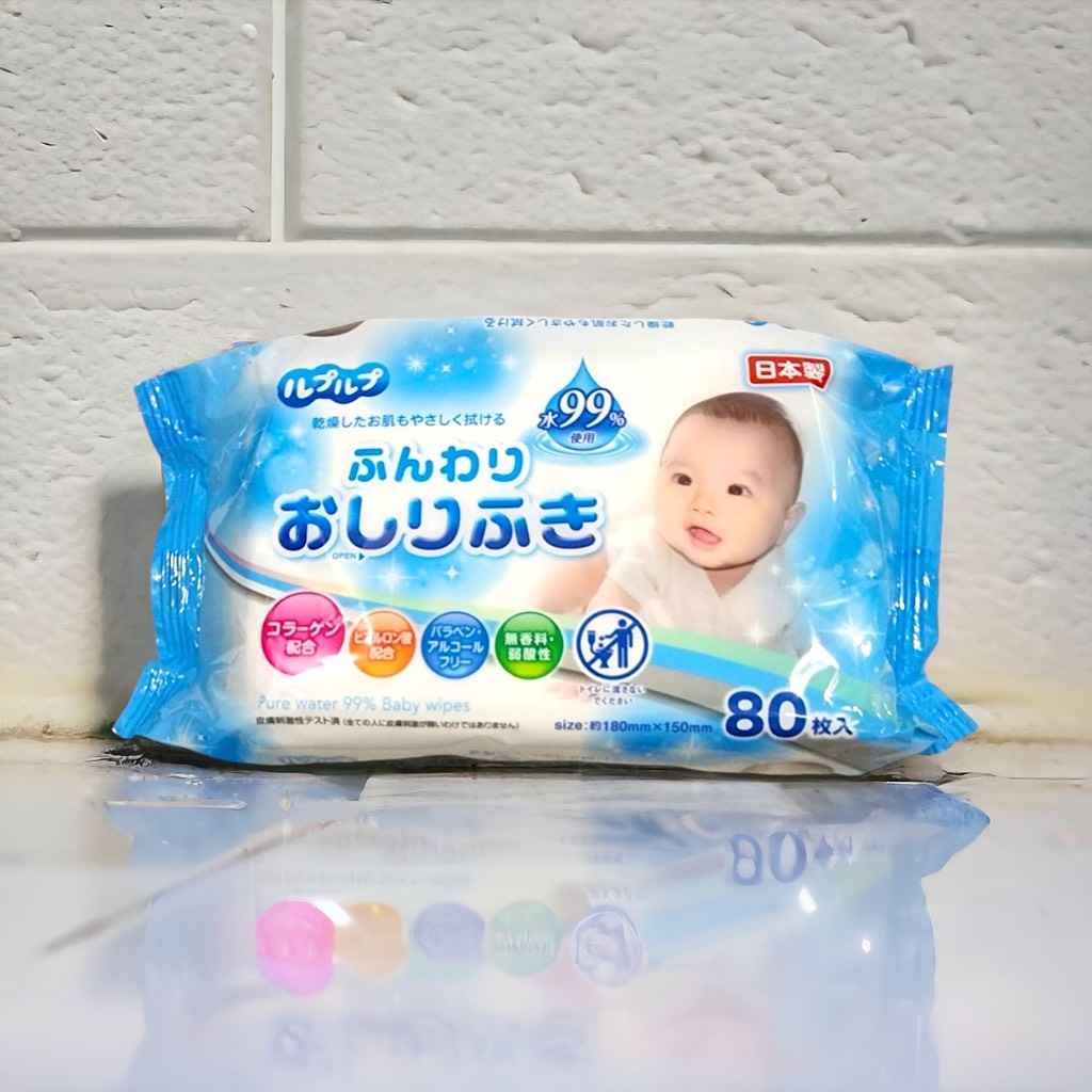 Bịch 80 tờ giấy ướt  cho bé 180mm x 150mm
