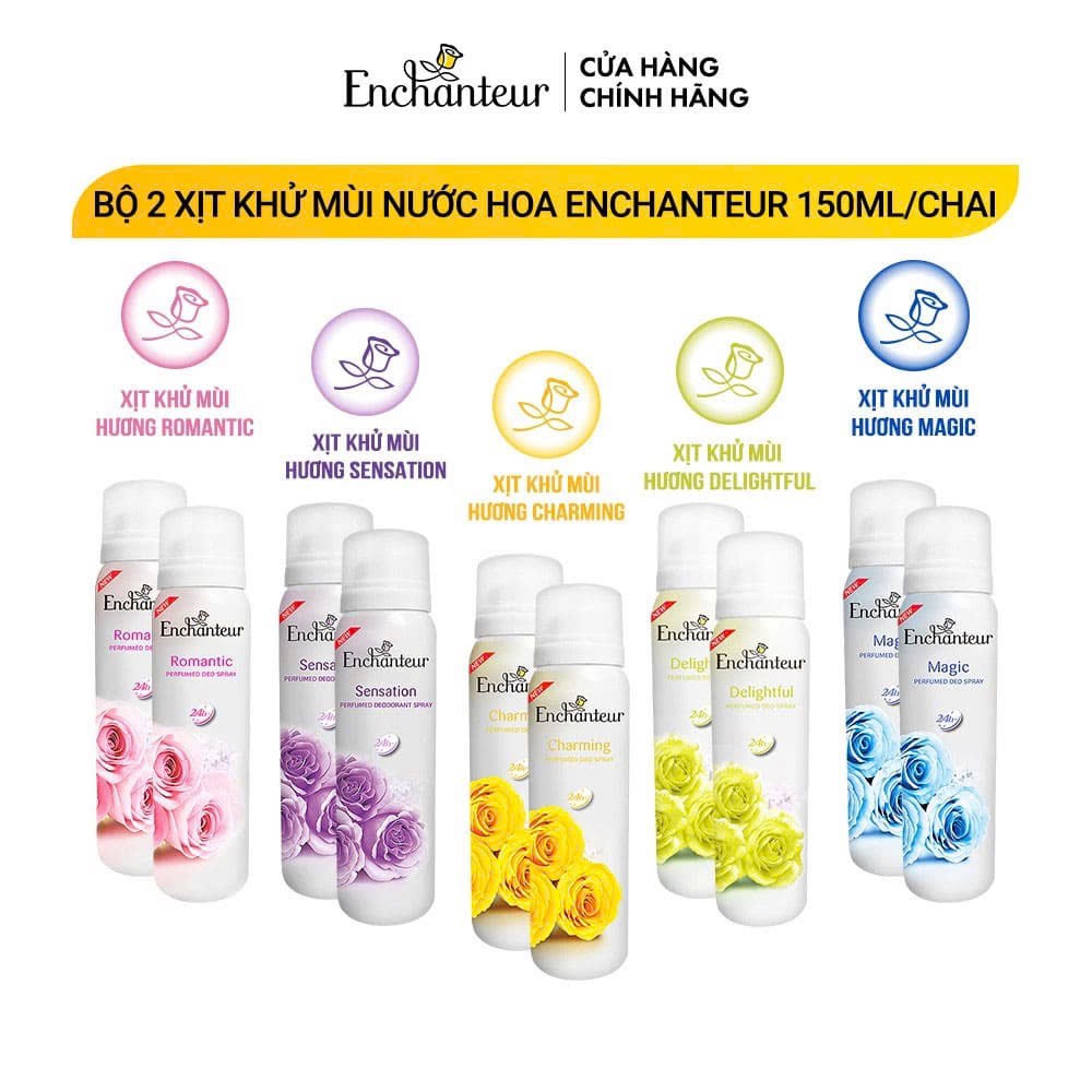 Xịt khử mùi hương nước hoa Enchanteur 48H 150ml