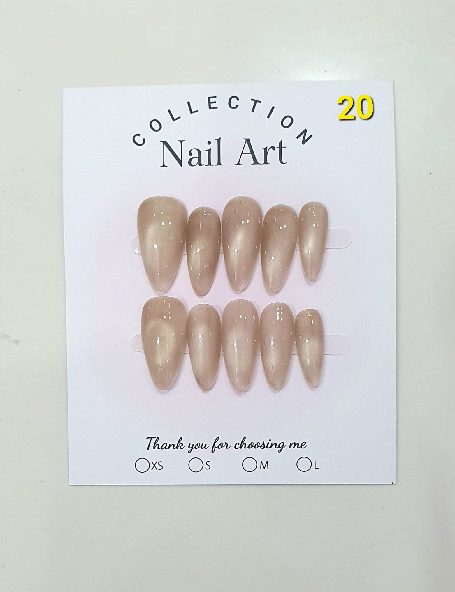 H03. Set 10 móng tay giả mắt mèo kèm keo và giũa móng