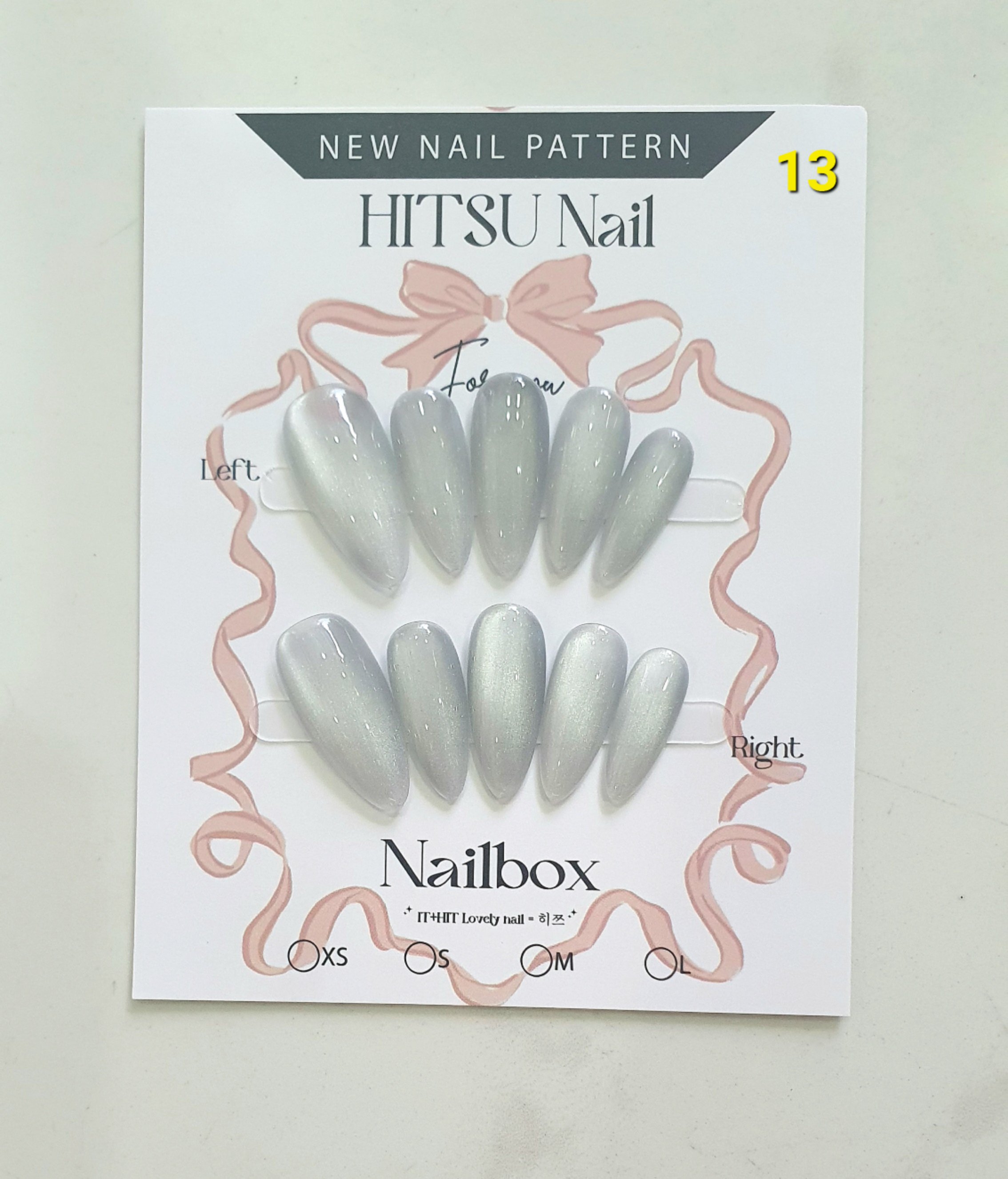 H03. Set 10 móng tay giả mắt mèo kèm keo và giũa móng