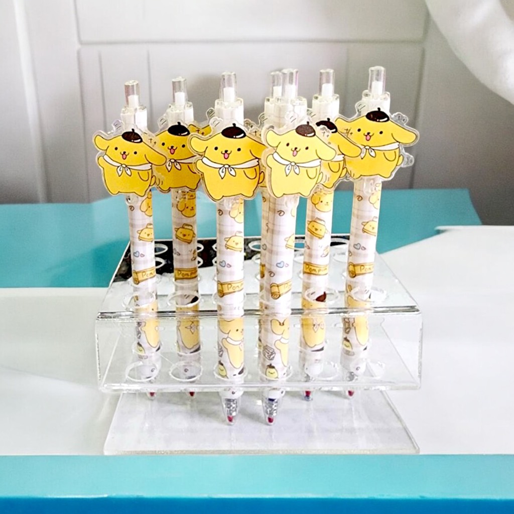 Bút bi kèm charm mực xanh hình nhân vật dễ thương