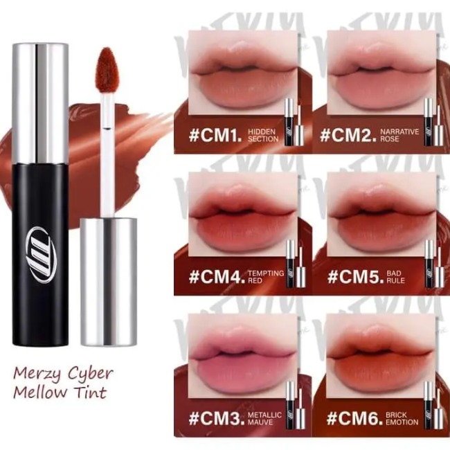 Son kem lì, mịn, bền màu Merzy Cyber Mellow Tint #CM4 Tempting Red