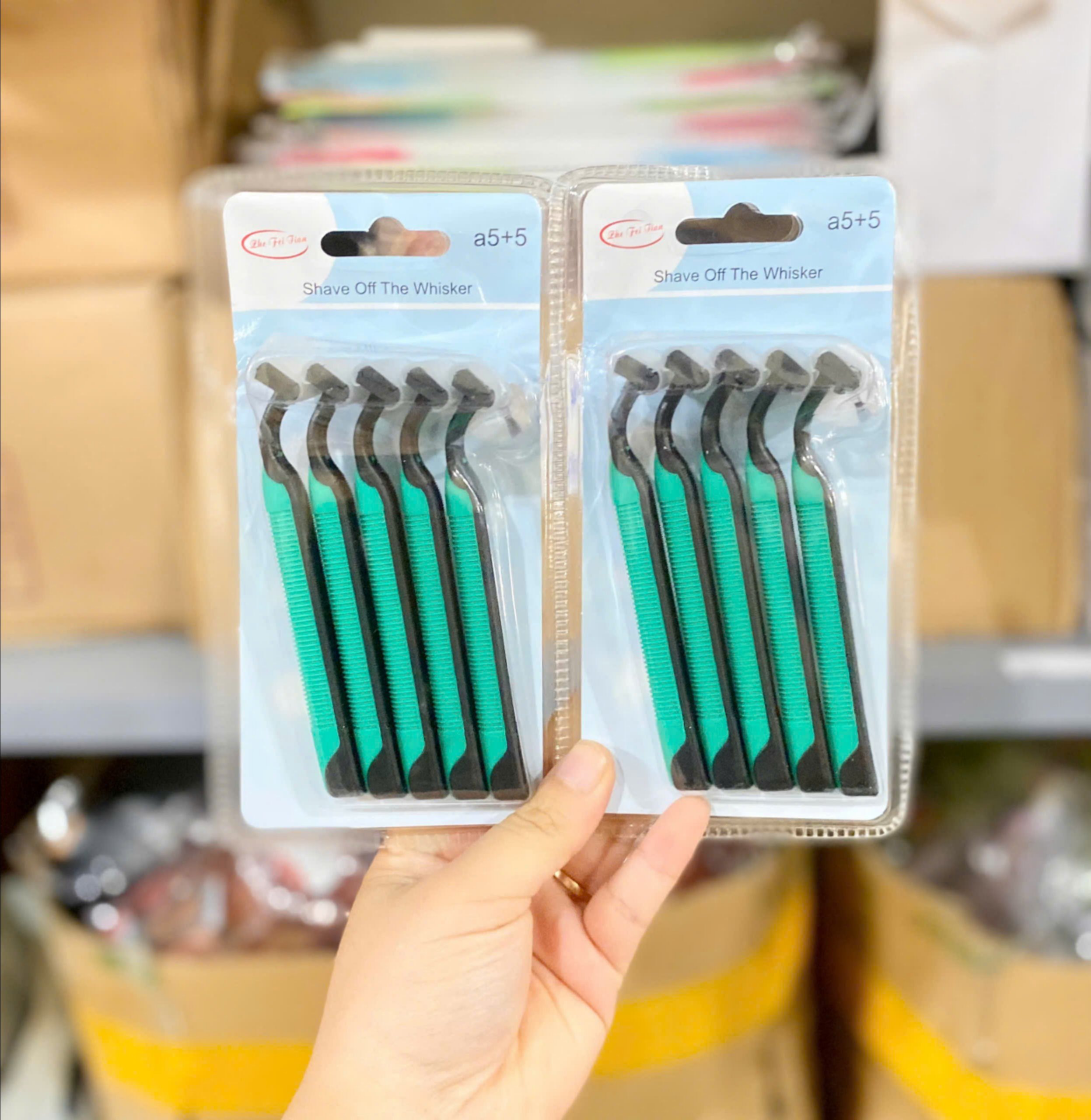 T11. Set 5 dao cạo râu xanh a5+5