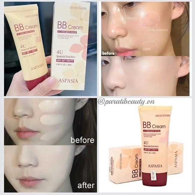 Kem nền chống nắng Aspasia BB Cream 4U Special Solution SPF50+/PA+++ 50ml