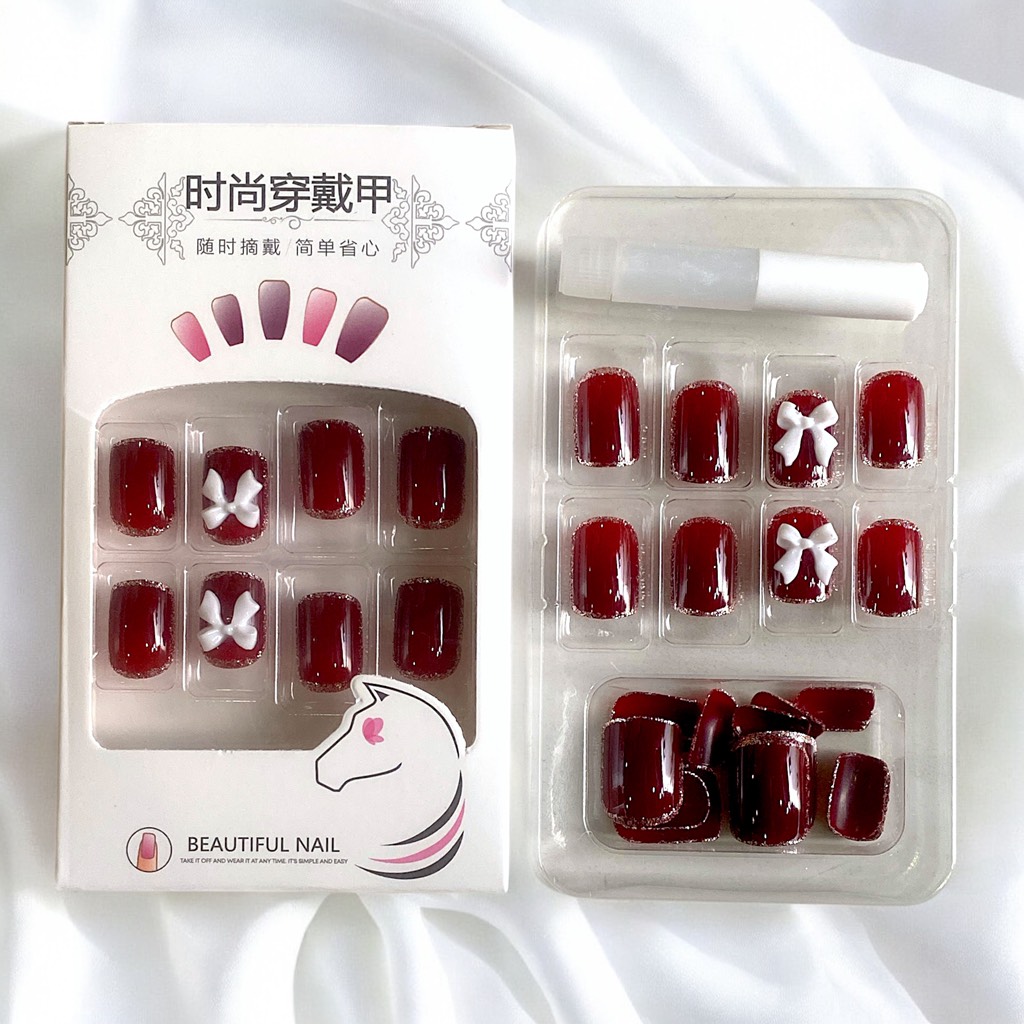 Set 24 móng đính đá kiểu keo
