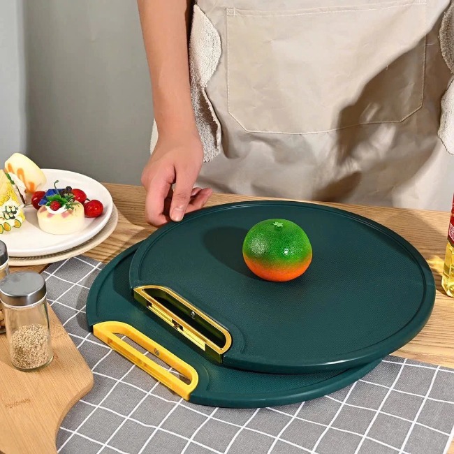 Thớt nhựa xanh tròn kháng khuẩn 32cm