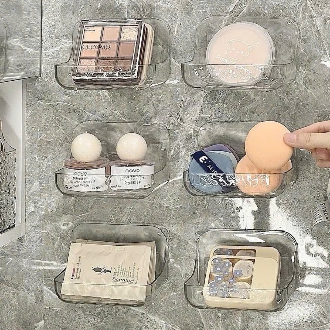 Kệ, khay đựng xà phòng dán tường trong suốt