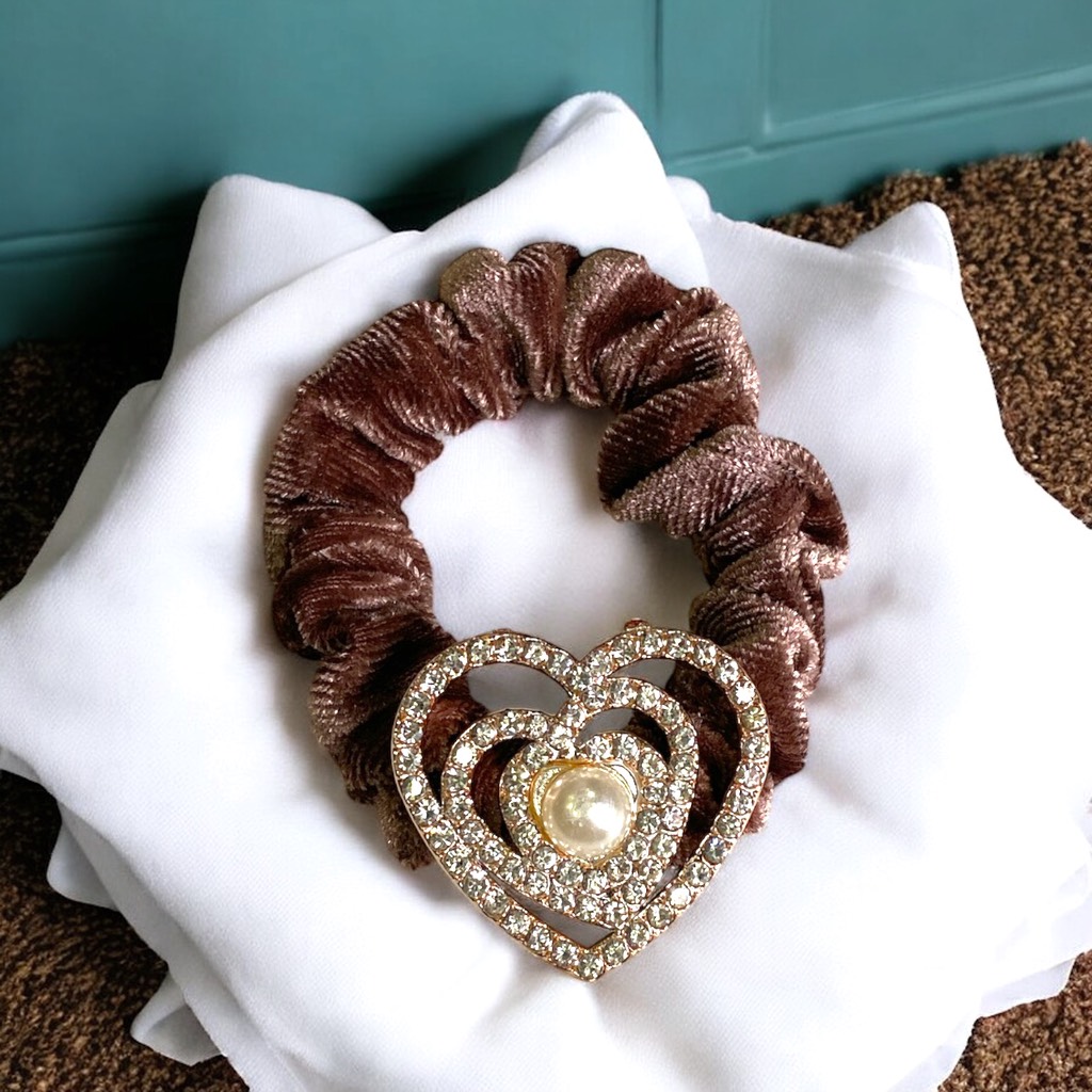 14.4 Dây Cột Tóc Nhung Đính Đá Nhiều Mẫu (1 cái)