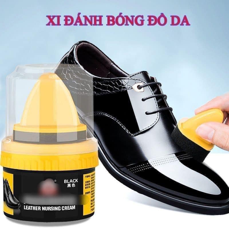 Xi Đánh Bóng Giày Da Làm Bóng Nhanh Đồ Da Màu Đen 60g