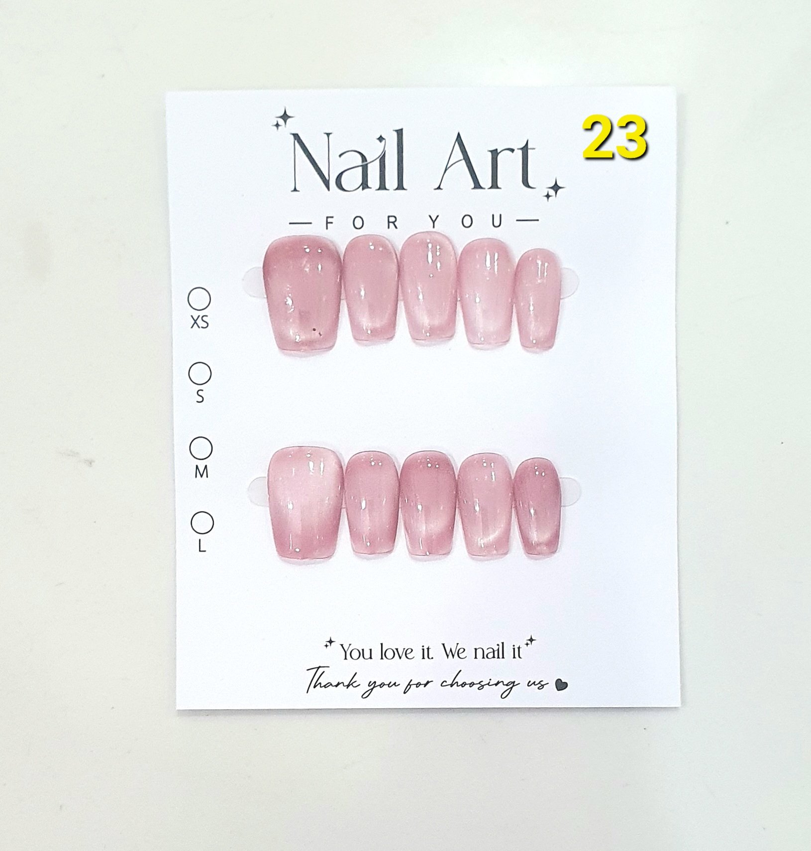 H03. Set 10 móng tay giả mắt mèo kèm keo và giũa móng