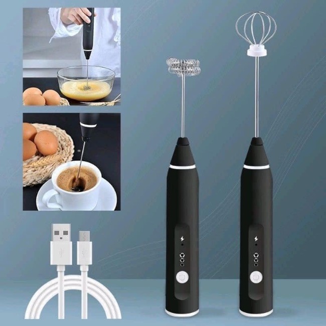 Máy đánh trứng tạo bọt mini Whisk màu đen