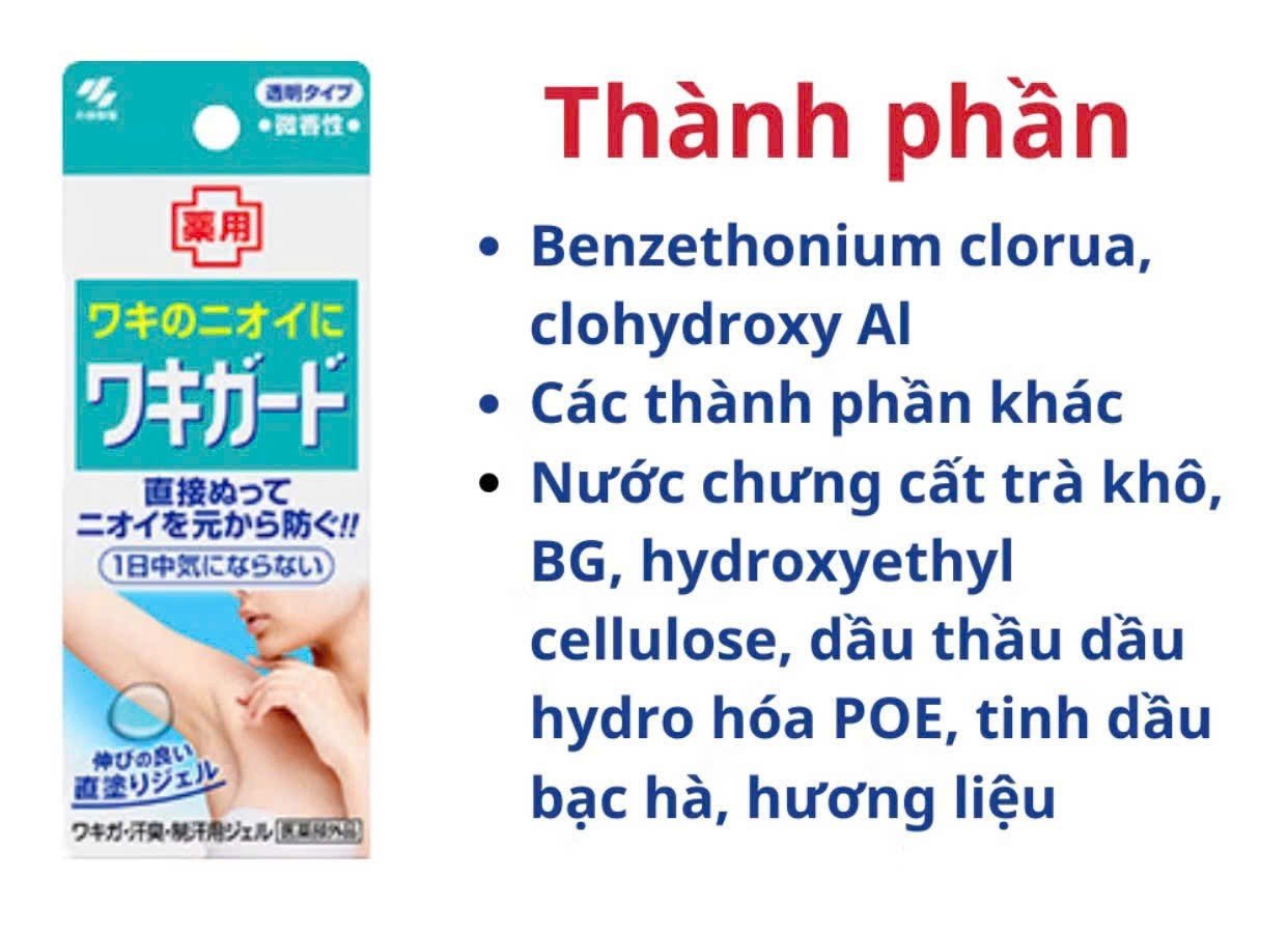 Gel Khử Mùi Đặc trị Hôi Nách Kobayashi Nhật Bản 50g
